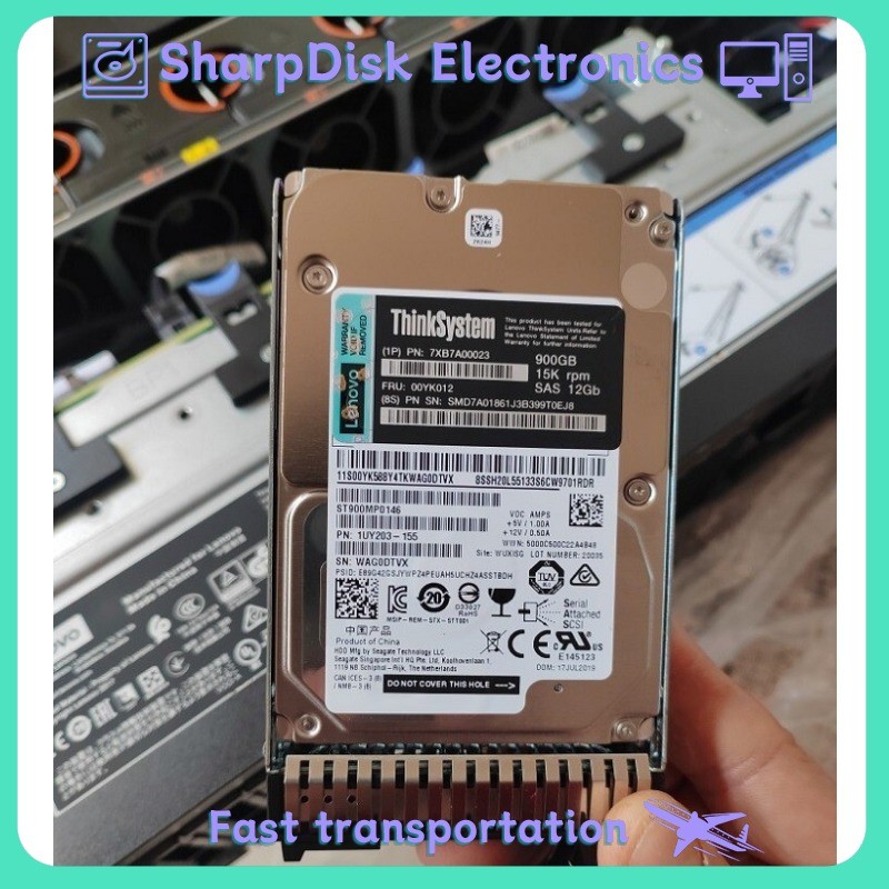 For Lenovo ThinkSystem 00YK012 7XB7A00023 2.5" 900GB 15K SAS 12G HDD Hard Drive