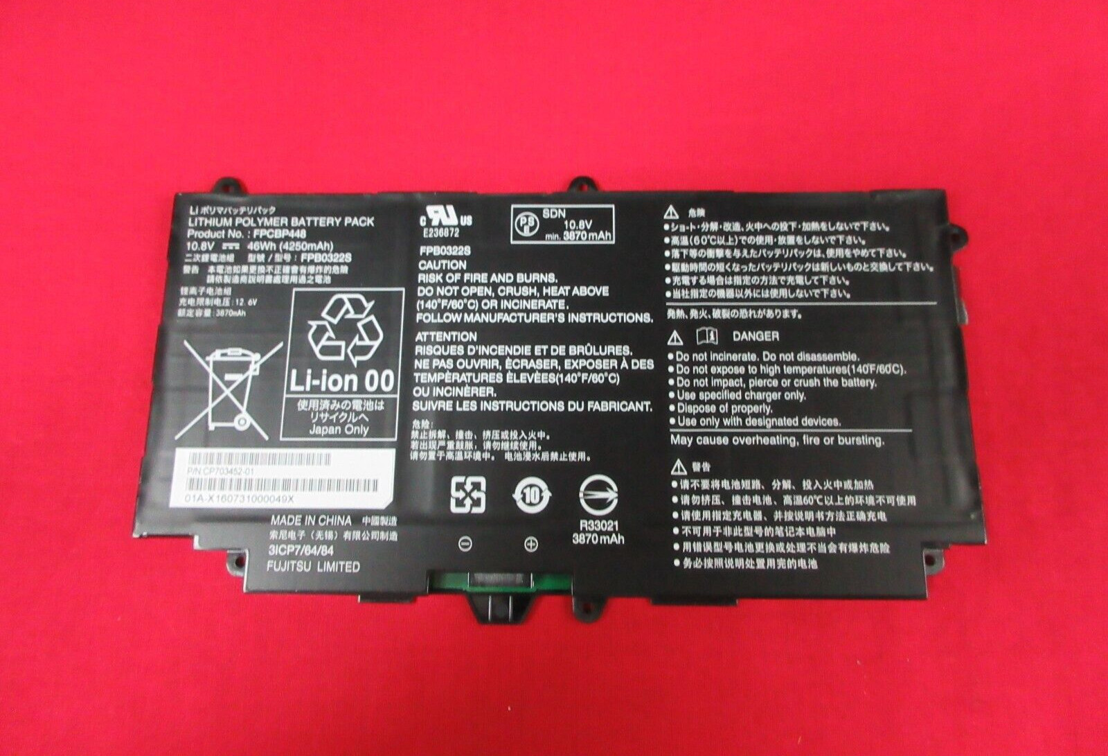 ORIGINAL FUJITSU FPCBP448 10.8V 46Wh BATTERY CP703452-01