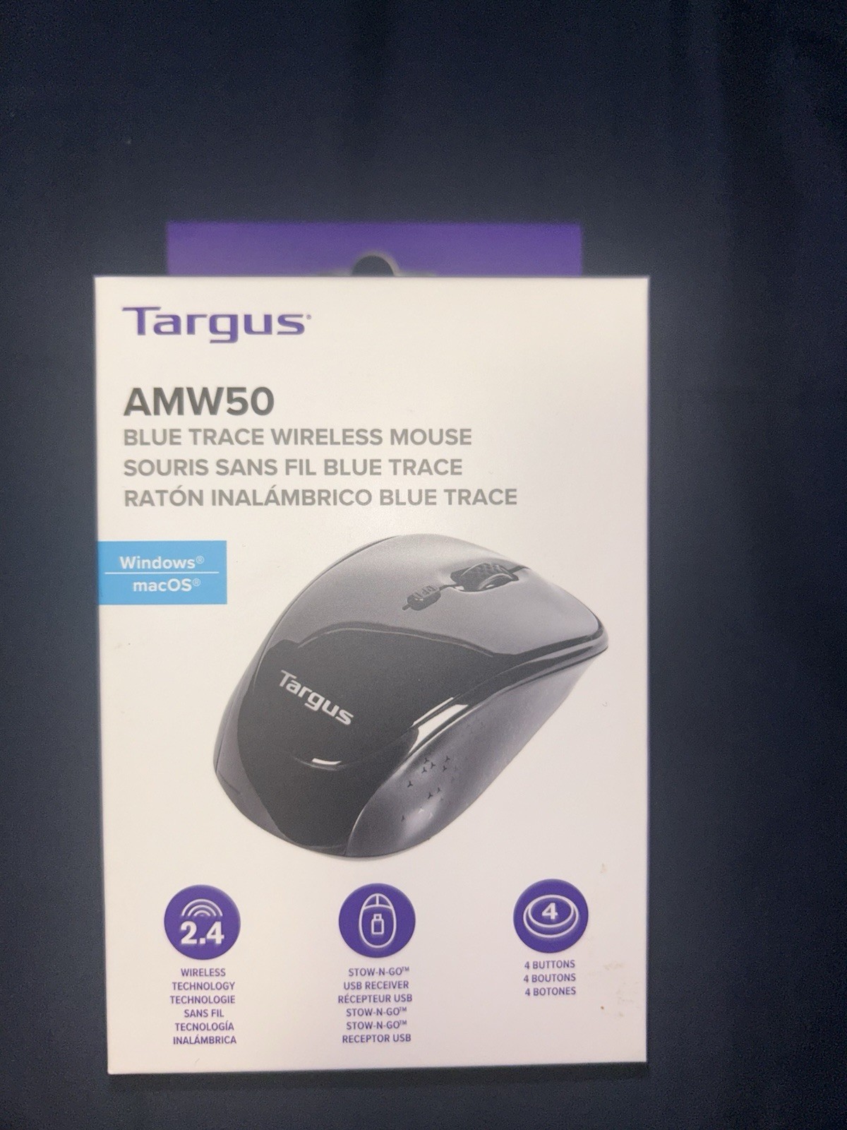 New Targus AMW50 Blue Trace Wireless Mouse AMW50US