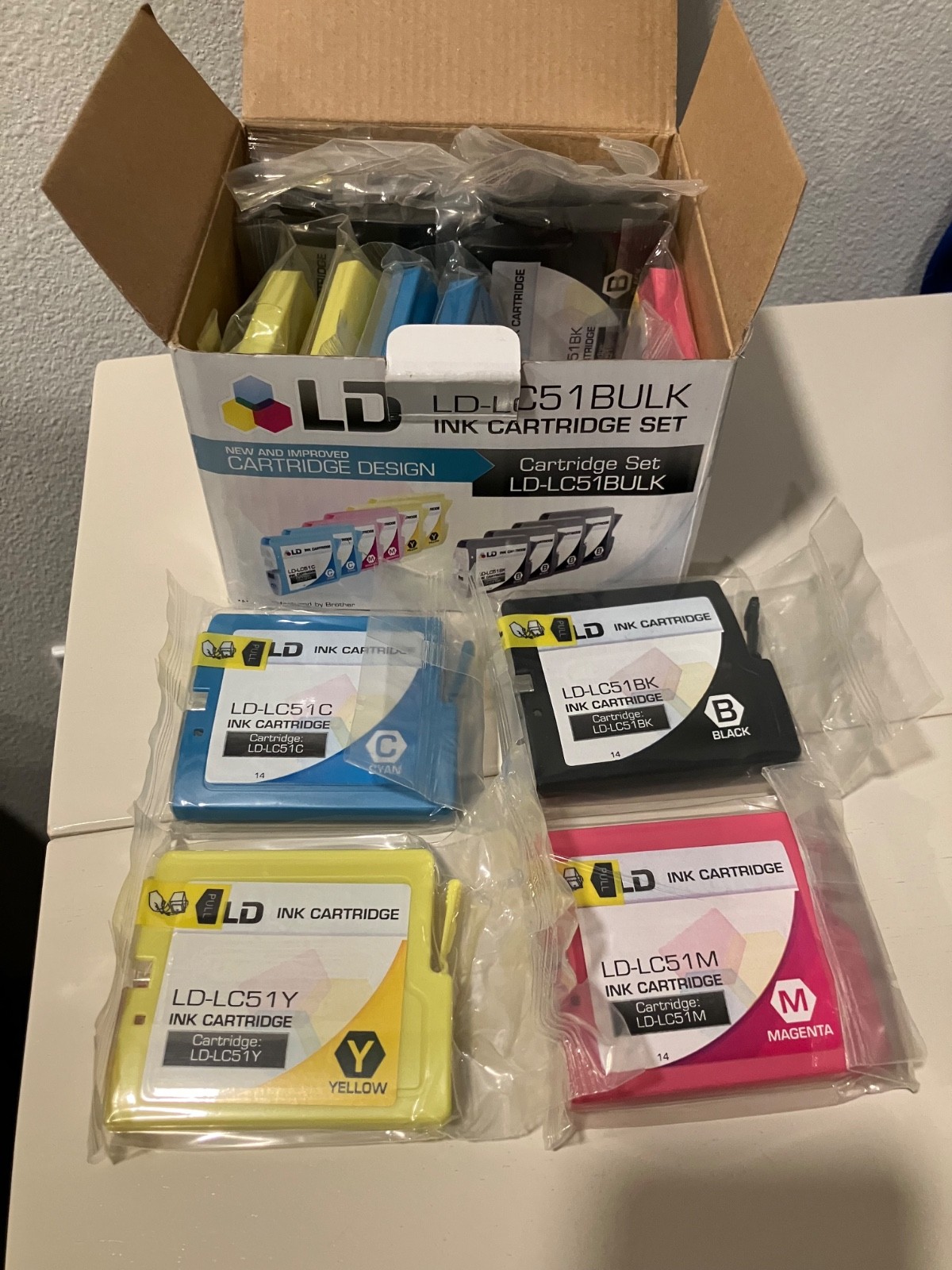 SEALED Printer Ink Cartridges (Brother Compatible) LD LC51 CMYB 