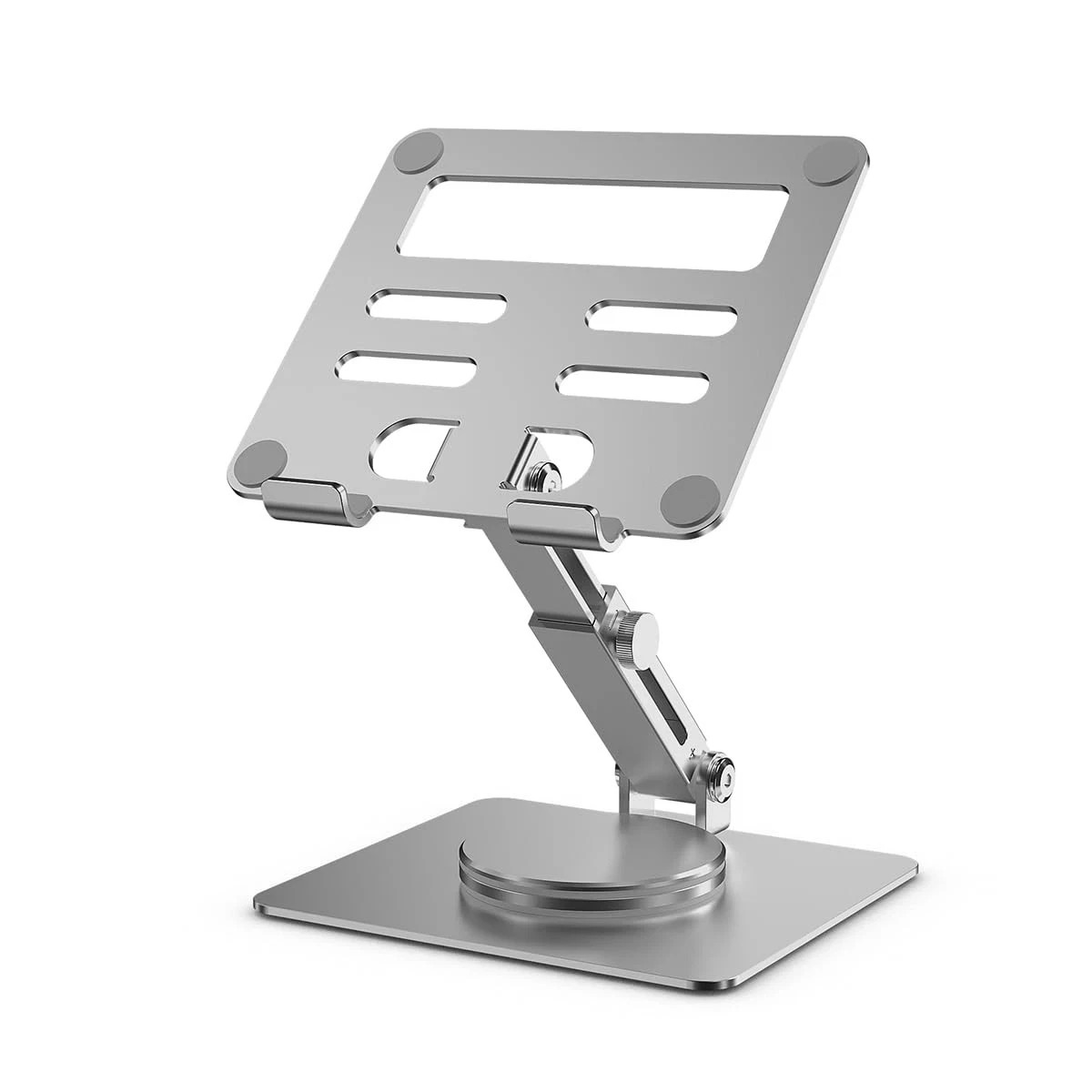 Tablet Stand for Desk, Adjustable Height & Swivel with 360° Rotating Base Tablet