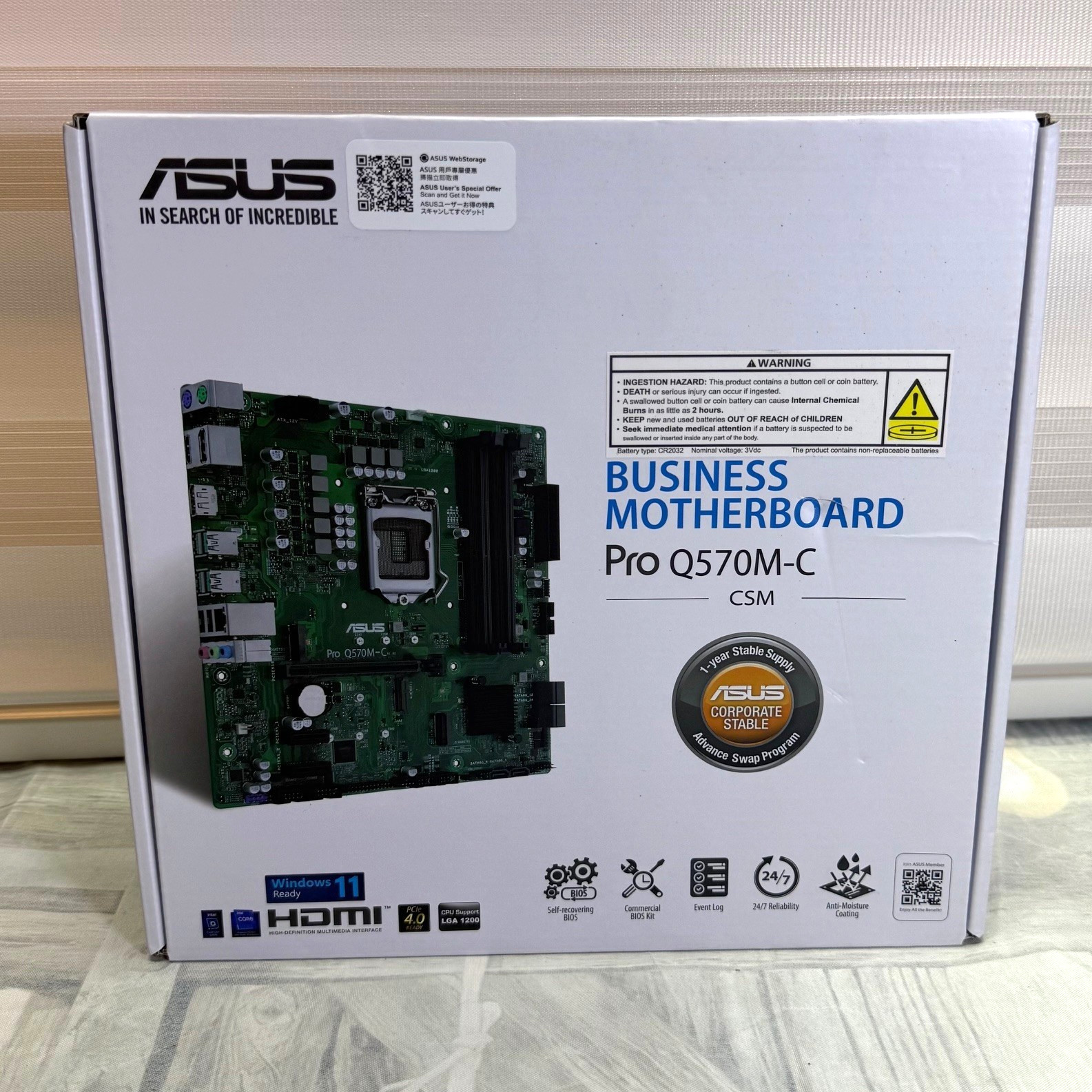 Asus Pro Q570M-C CSM Business Motherboard