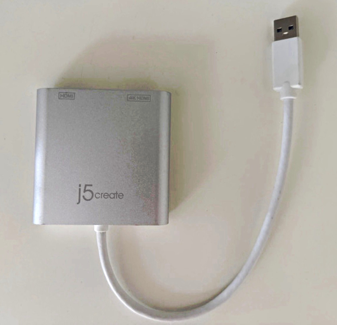 j5create JUA365 USB to USB-C Type-C Female Adapter, Portable, Silver/White