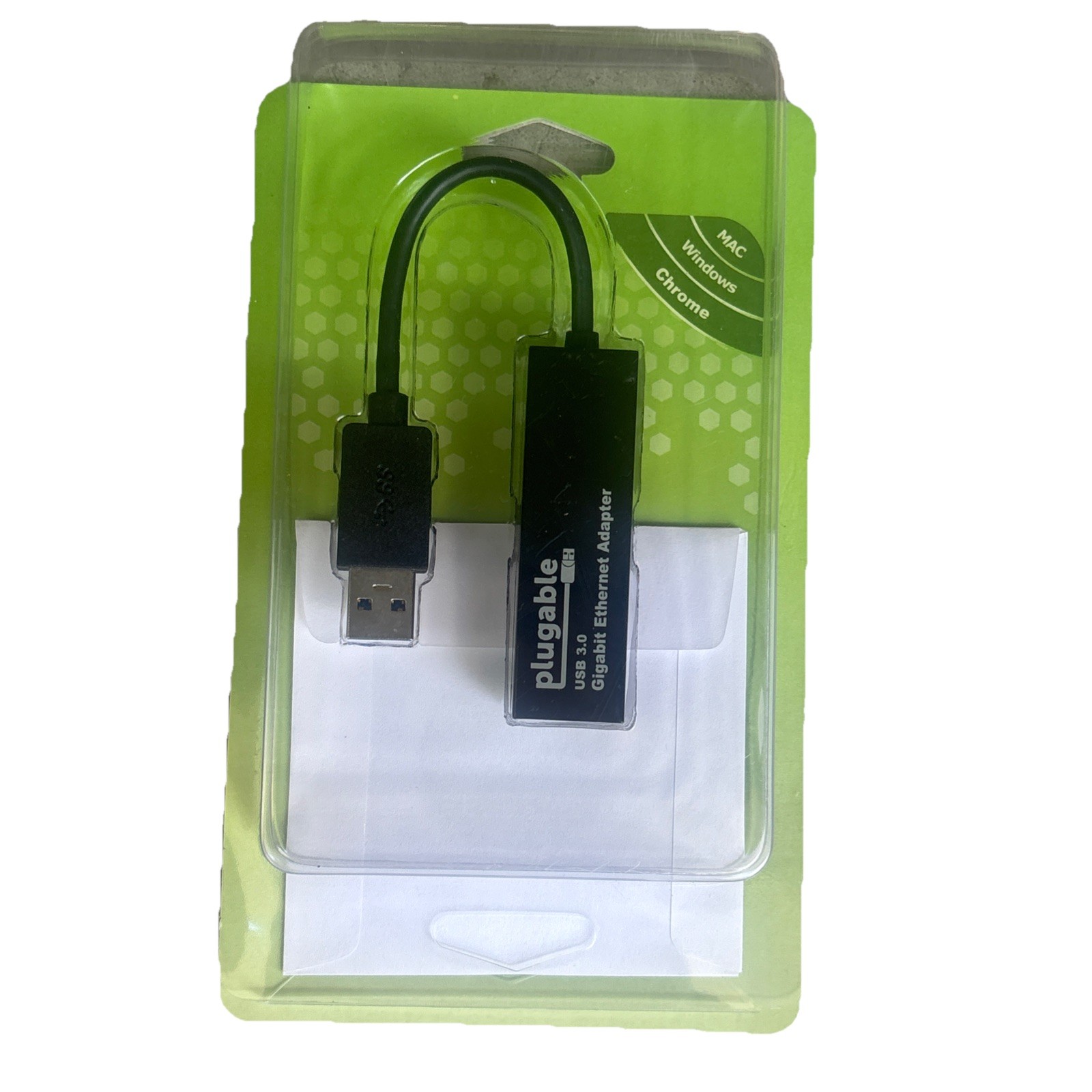 Plugable USB to Ethernet Adapter, 3.0 Gigabit Ethernet, Type-A, Black 