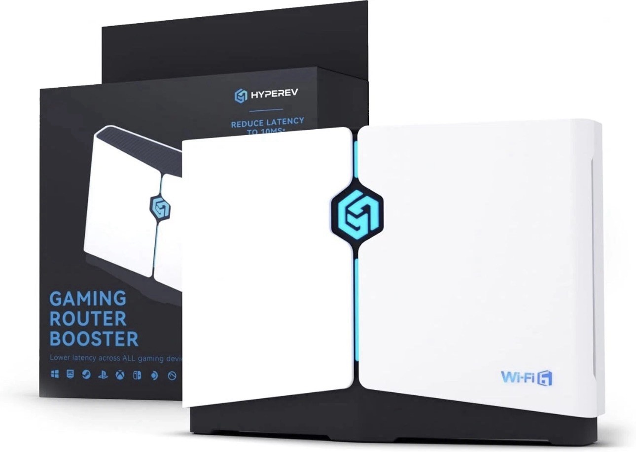 HYPEREV Gaming Router WiFi 6 for PC & Consoles PS5, PS4, Xbox | Internet Booster