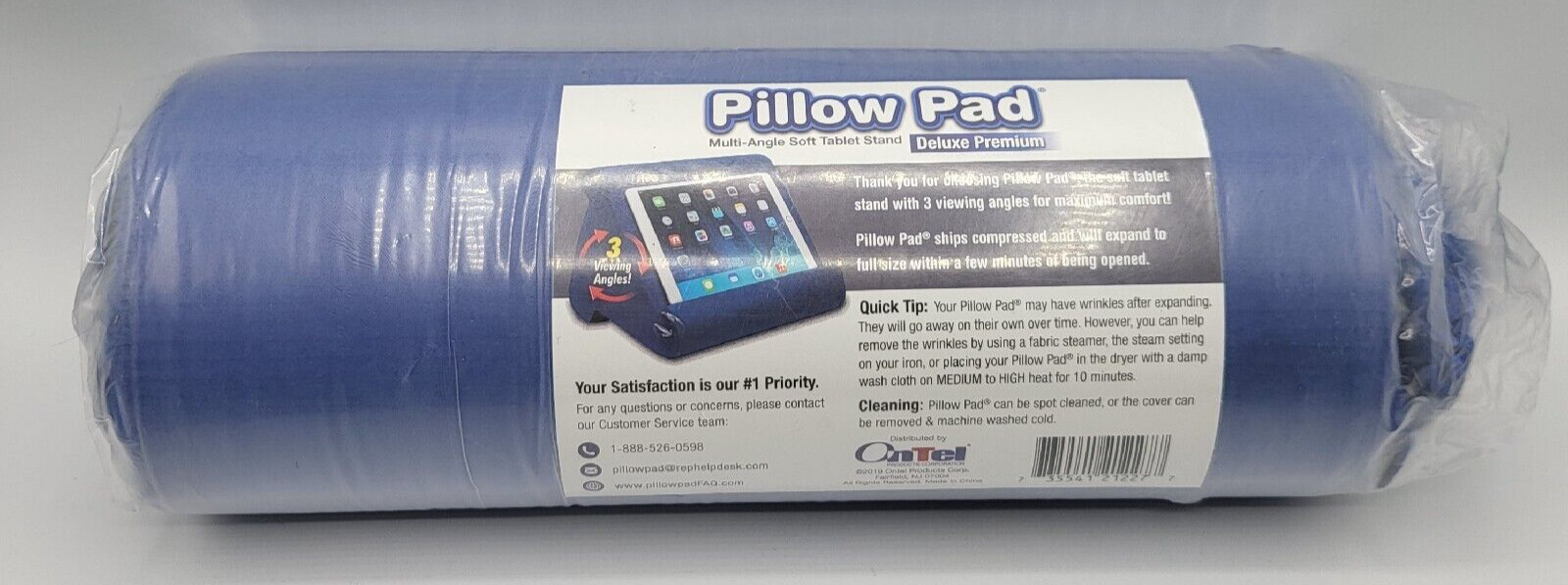 ONTEL PILLOW PAD Multi-Angle Soft Tablet Stand DELUXE PREMIUM - BLUE