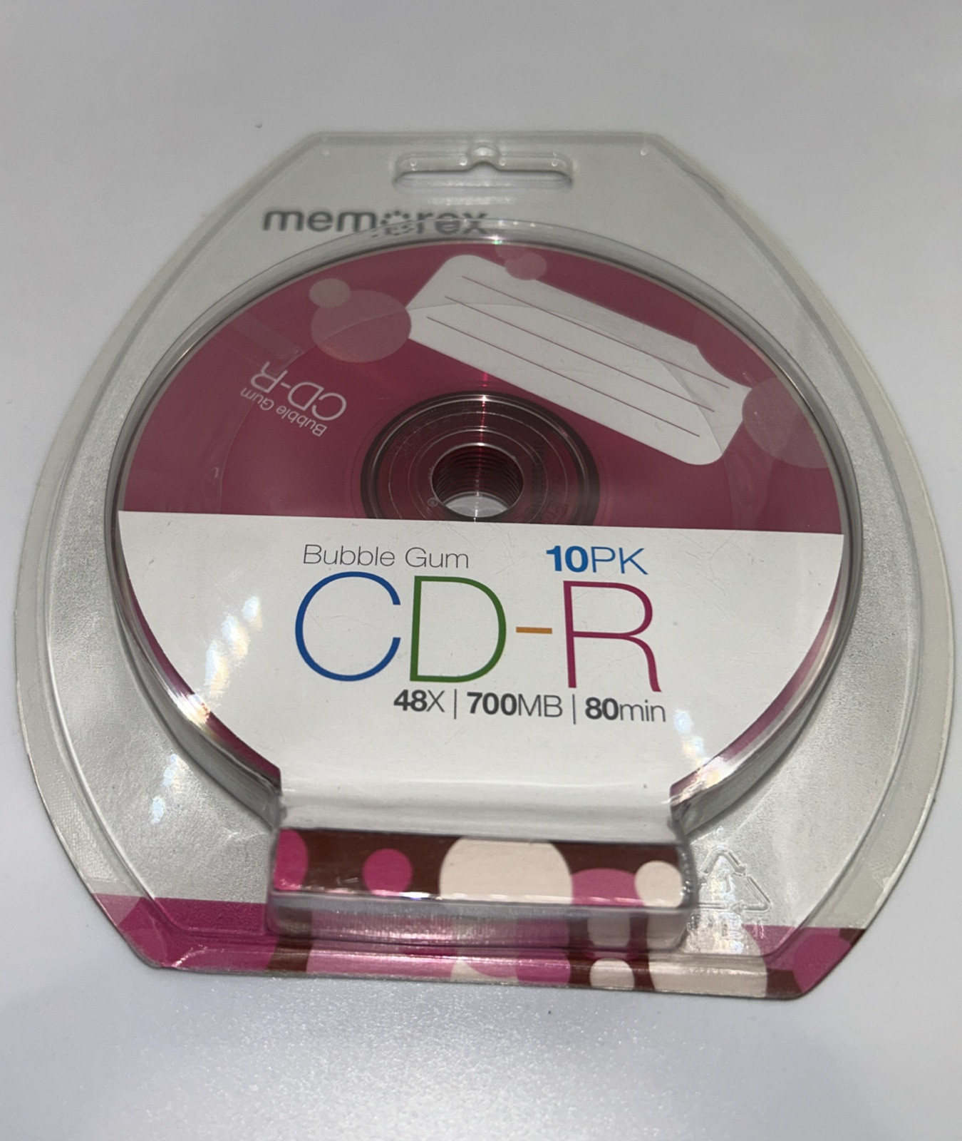 Memorex Bubble Gum CD-R 10 Pack Blank Recordable Discs New 700 MB 80 Minutes
