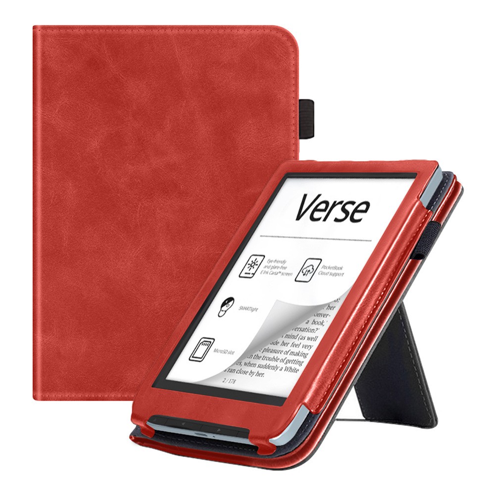 Leather Smart Case For Pocketbook Verse / Verse Pro E-Reader Cover w/ Hand Starp
