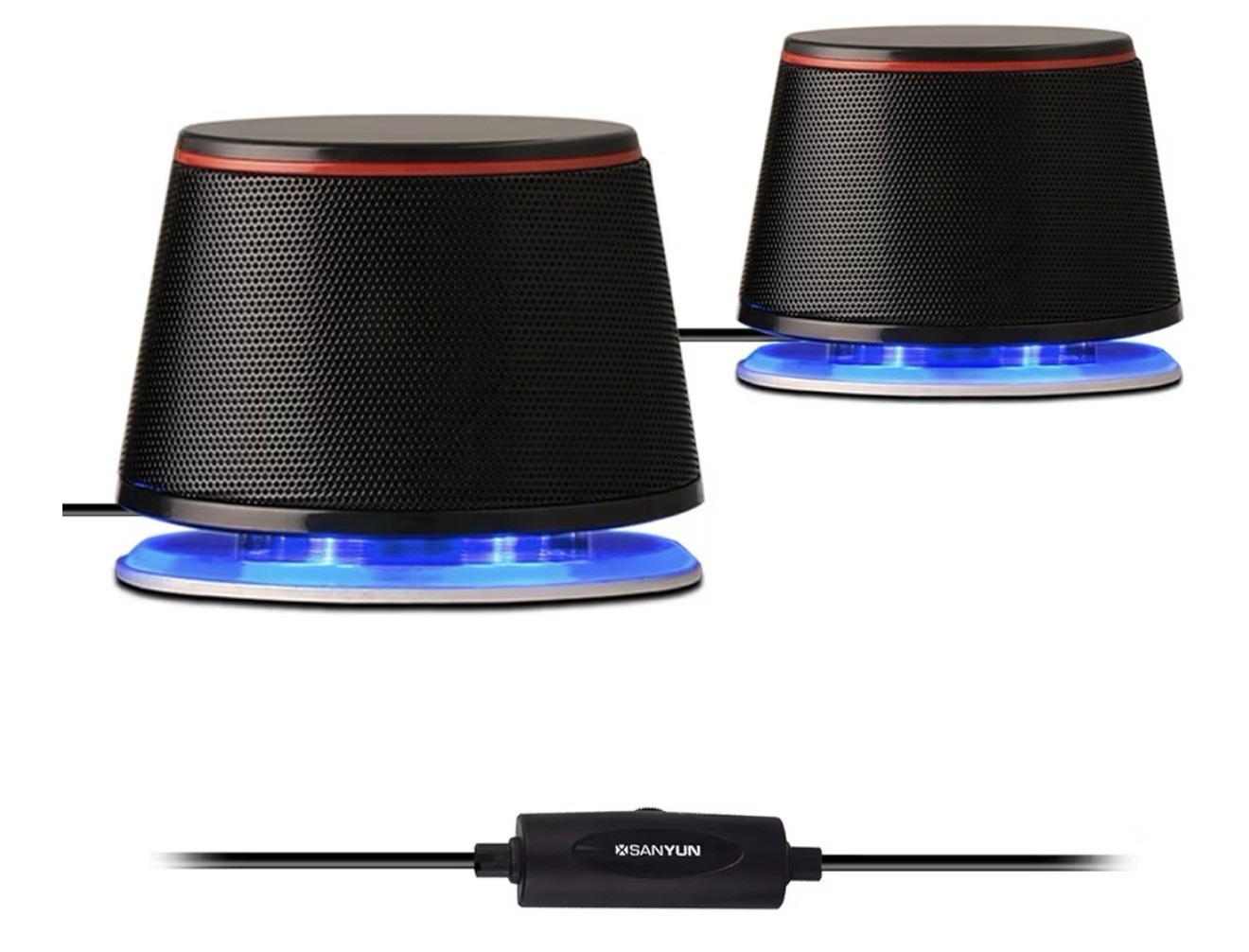 SW102 Computer Speakers, 5Wx2, Deep Bass in Small Body, Stereo 2.0 USB Powered