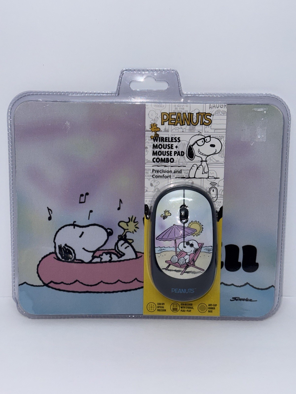 NEW Peanuts Gang SNOOPY & WOODSTOCK Chill Wireless Mouse + Mouse Pad Combo NEW