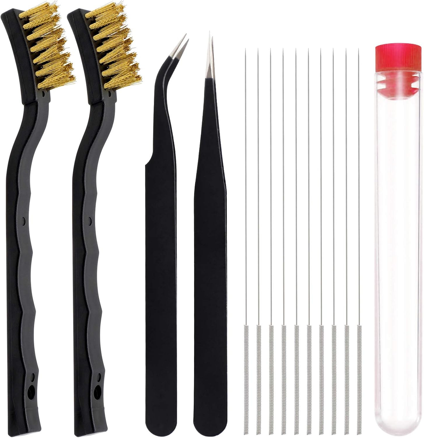 3D Printer Nozzle Cleaning Kit with Brush - 10 Pieces 0.4 Mm Cleaning Needles, 2