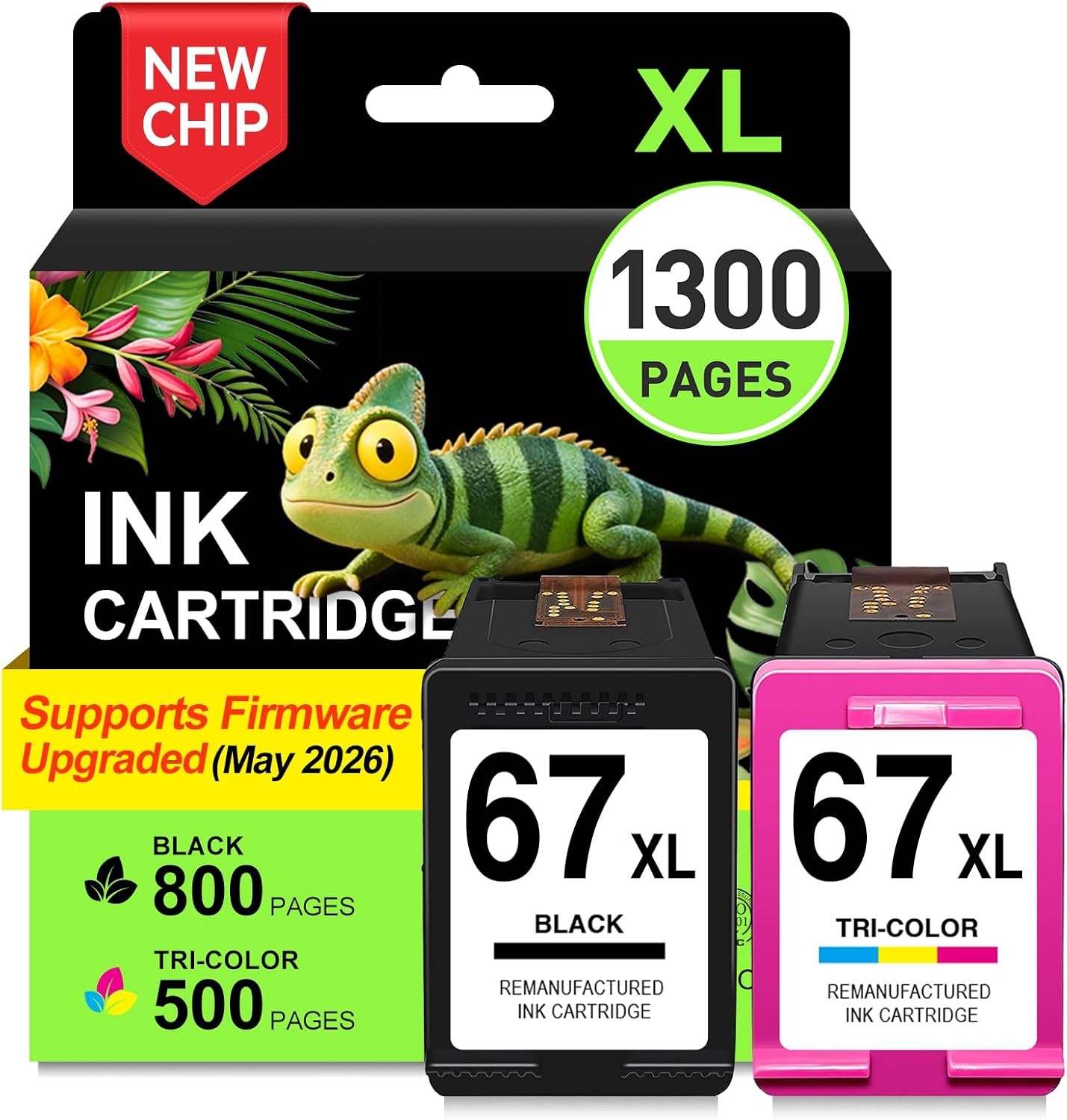 COLORETTO 67XL Black Ink for HP Deskjet Envy [1 pack]