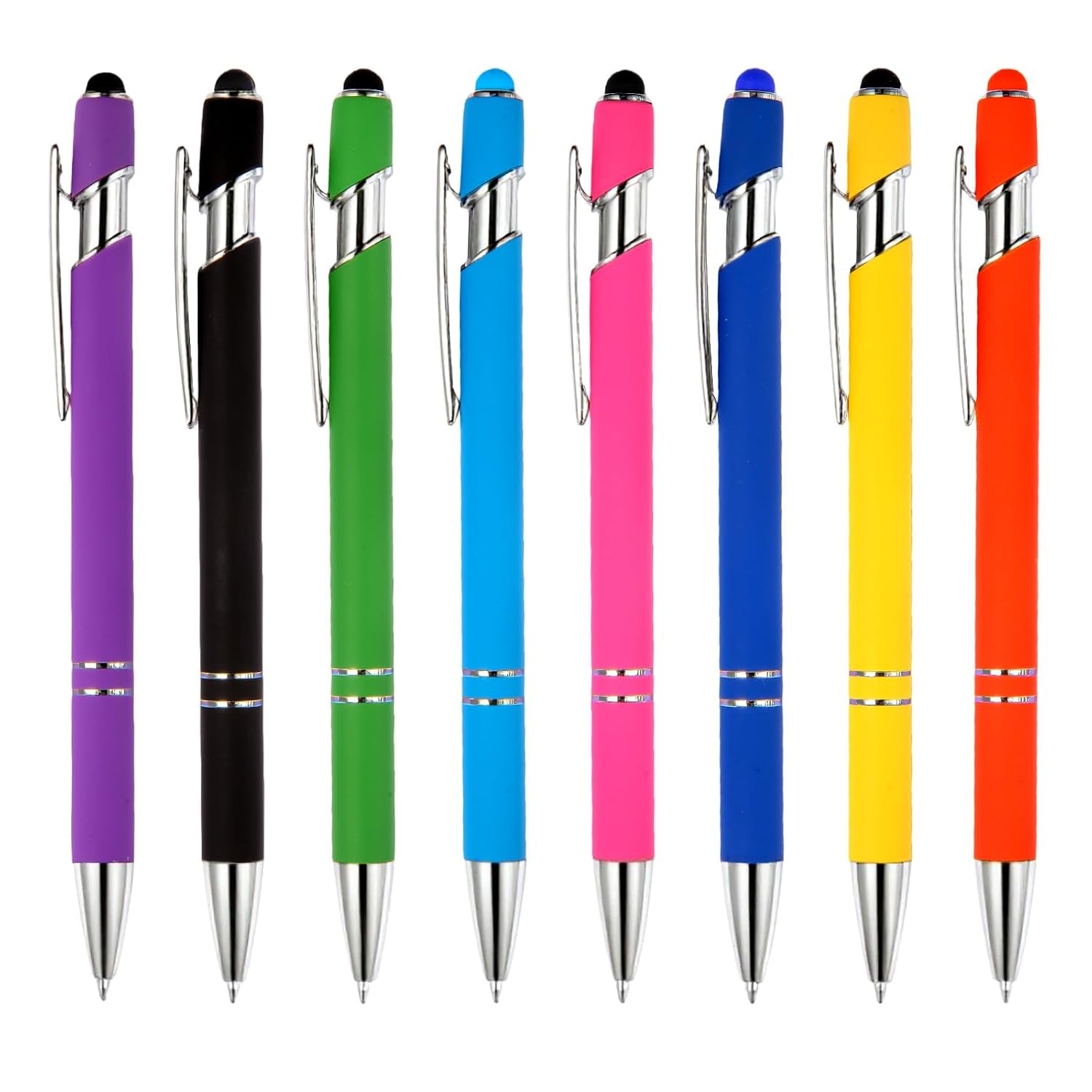 Ballpoint Pen 2-in-1 Stylus 8 Pack, Retractable Ballpoint Pen with Stylus tip Me