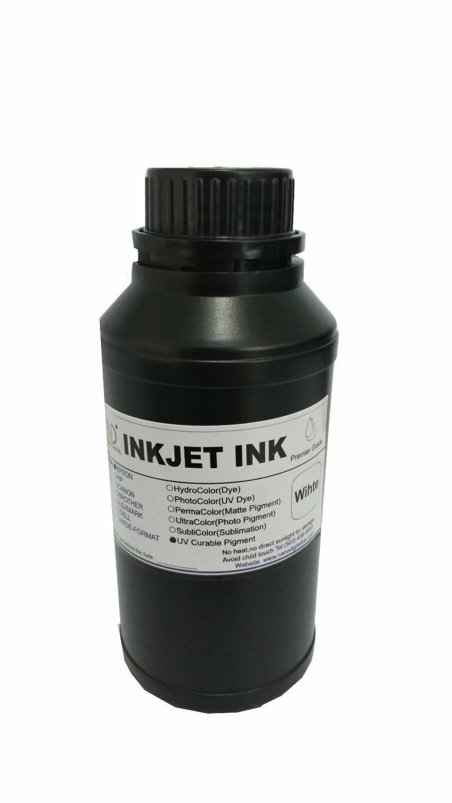 ND® 250ml White UV Curable ink for Flatbed Printer L800 1800,R1390 1400,DX5,DX7 