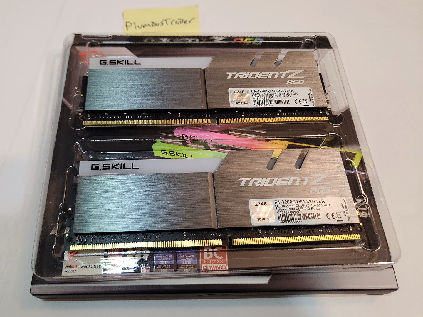 G.Skill Trident Z RGB 32GB (2x16GB) DDR4 3200MHz RAM F4-3200C16D-32GTZR TESTED