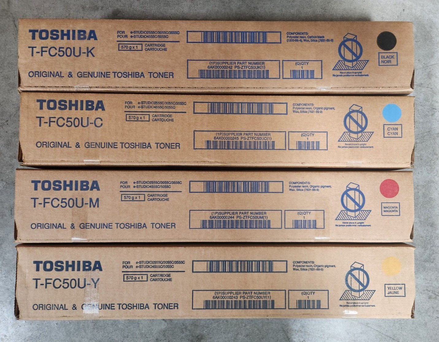 Toshiba T-FC50U Toner Set CMYK For E-Studio 2555C 3055C3555C4555C