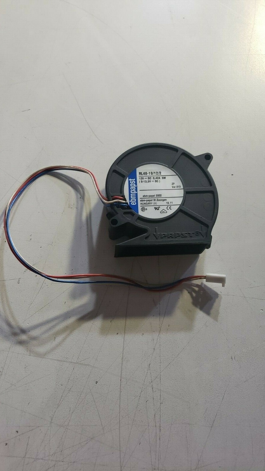 EBMPAPST RL48-19/12/2 12V DC 0.42A 5W 3-wire Pin Server Centrifugal Cooling Fan 