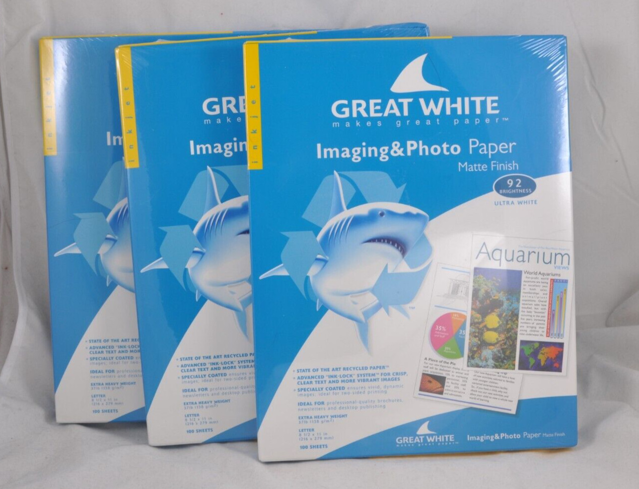 Great White Imaging and Photo Paper Matte Finish - 3 sealed packages