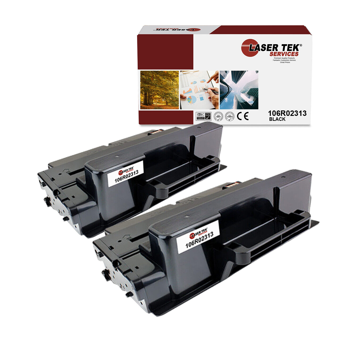 2Pk LTS 106R02313 Black HY Compatible for Xerox WorkCentre 3325DN 3325DNI Toner