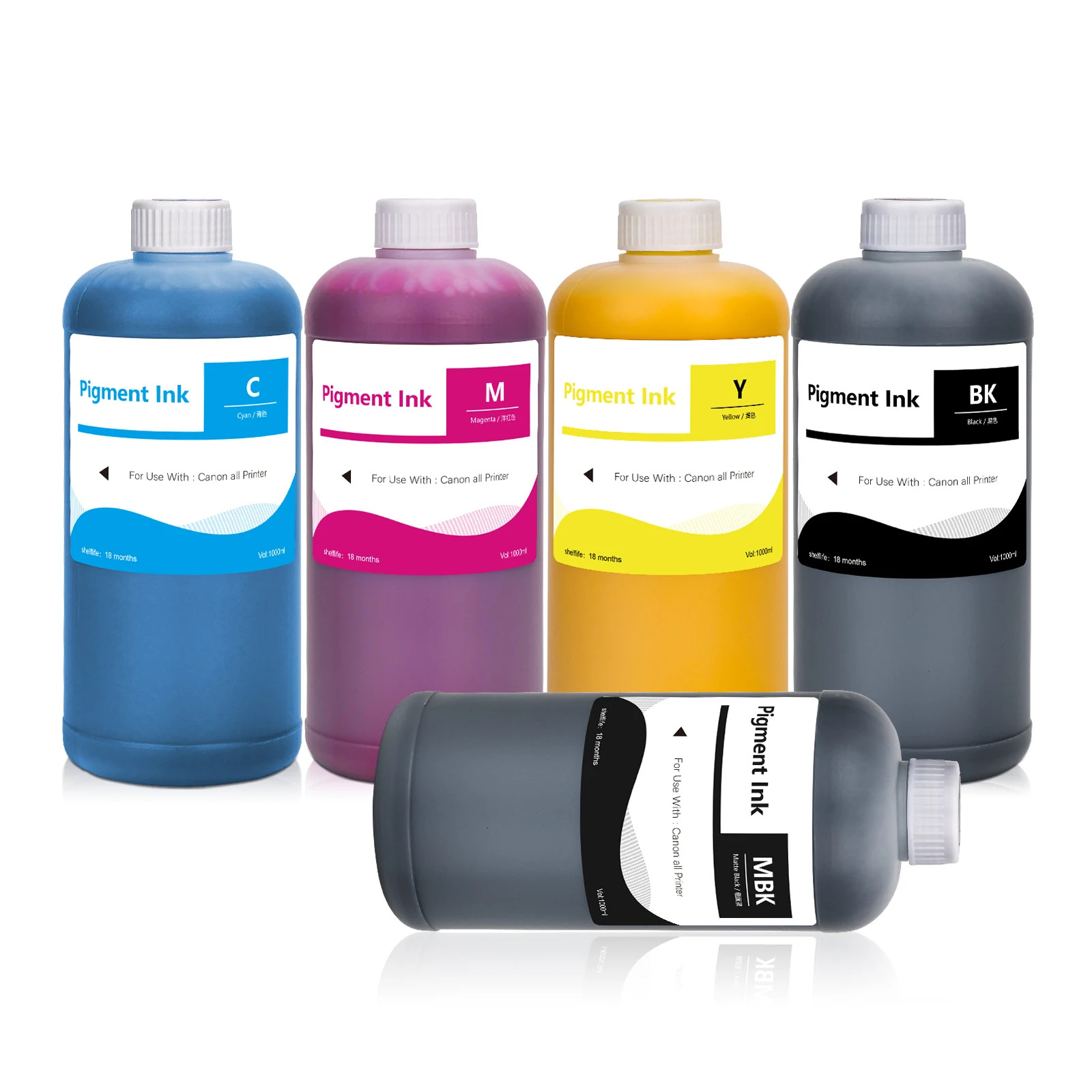 5x1000ml Pigment Ink for Canon IPF IPF500 IPF510 IPF600 IPF605 IPF610 IPF700