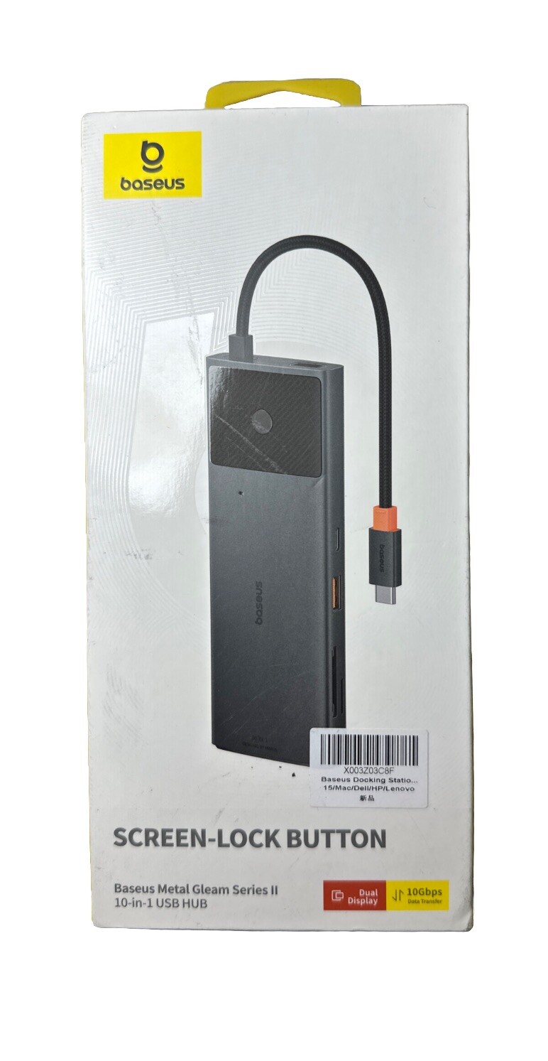 Baseus Metal Gleam Series II 10-in-1 USB HUB Space Grey USB-C to 1*HDMI 4K@60Hz