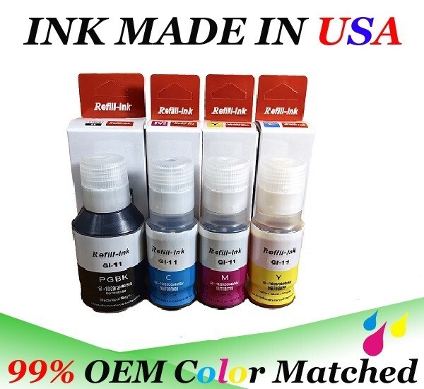 4 colors set GI-11 GI 11 Ink Bottle for use Canon PIXMA Megatank G2160 G3160