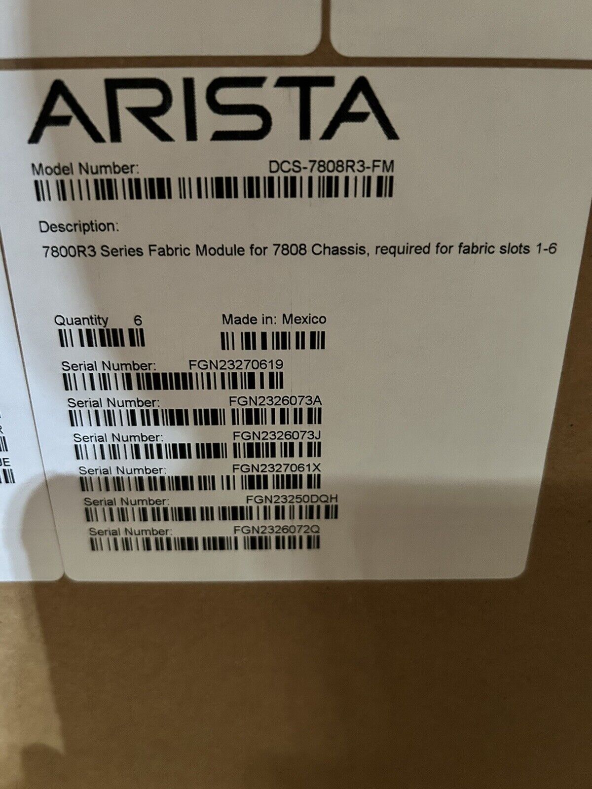 Arista DCS-7808R3-FM ASY-53061-117 A0 Fabric Module for 7808 Chassis NEW PULL