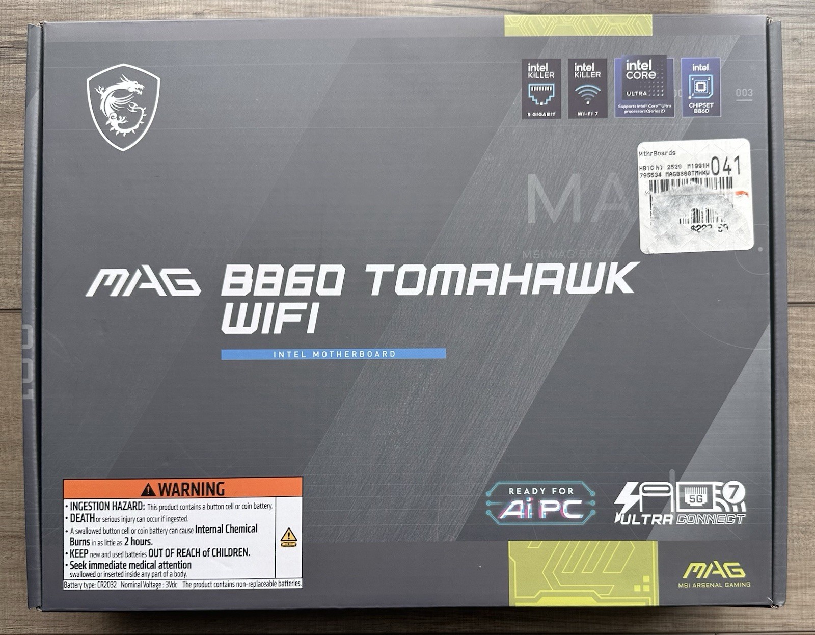 MSI MAG B860 TOMAHAWK WIFI LGA 1851 Intel Core Ultra (Series 2) DDR5 Motherboard