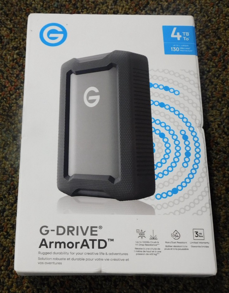 WD G-DRIVE ArmorATD 4TB 2.5" Portable Rugged Hard Drive SDPH81G004TGBA1D