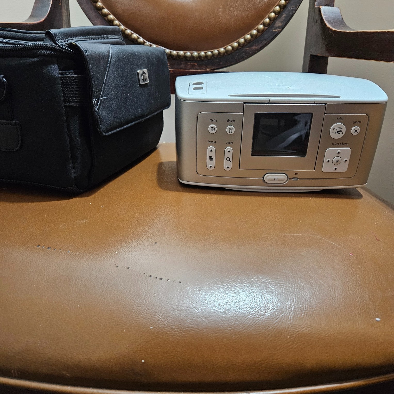 HP Photosmart 375 Digital Photo Inkjet Printer w/ Case | Untested