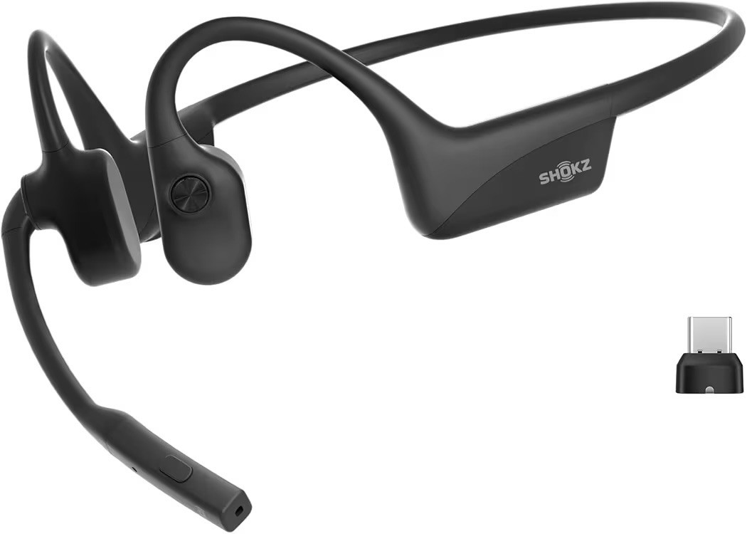 NEW - SHOKZ OpenComm2 UC 2025 Upgrade-Open Ear Wireless Headset w/ Boom Mic Plus