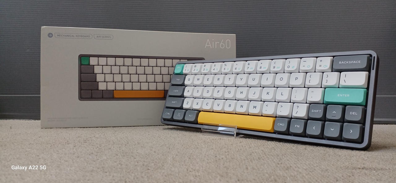 NUPHY AIR60 Mechanical Keyboard, Wireless/USB, Red Switch, Compact
