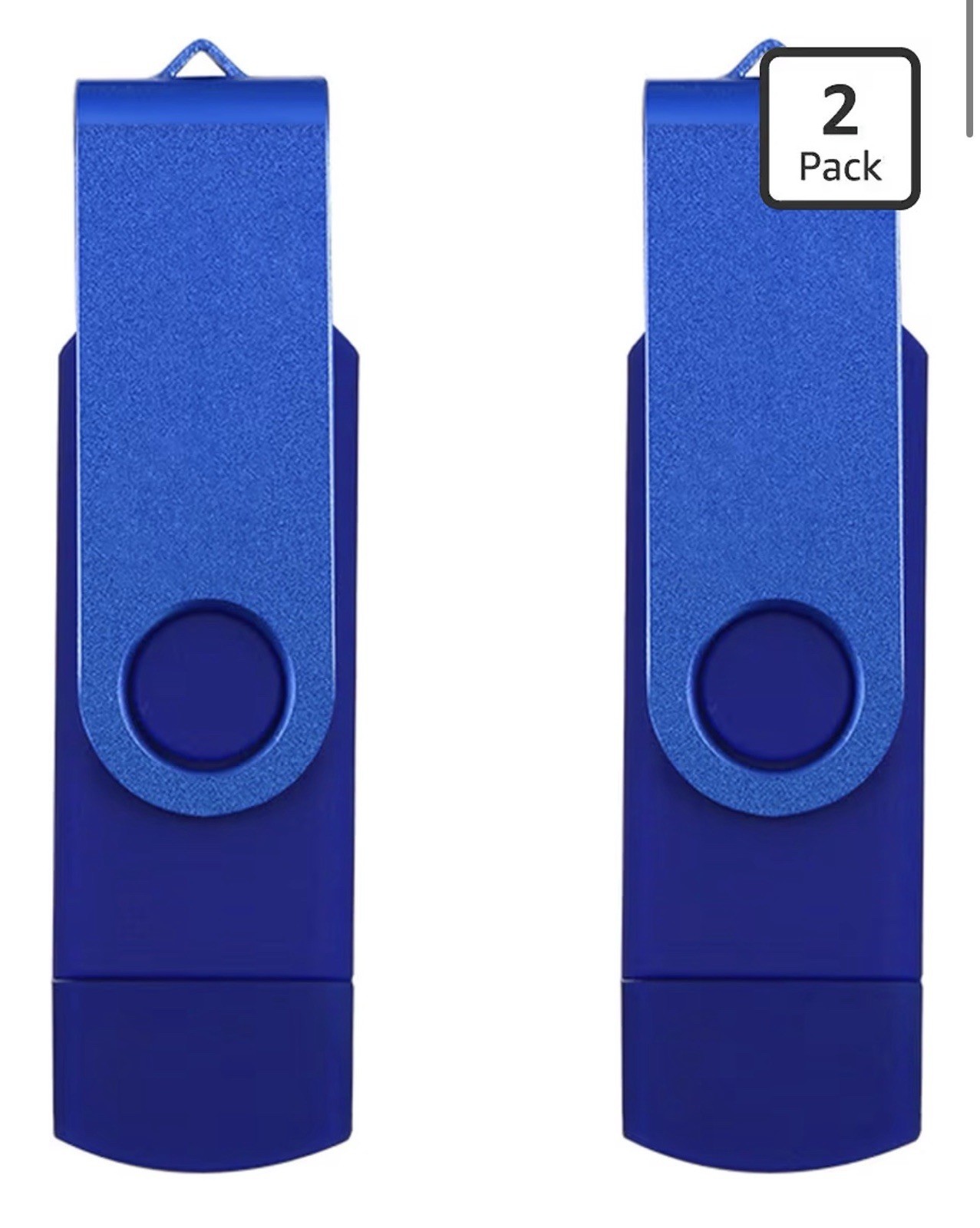 32GB USB Flash Drive 2 Pack Metal Swivel Thumb Drive USB 2.0 Pen Drive