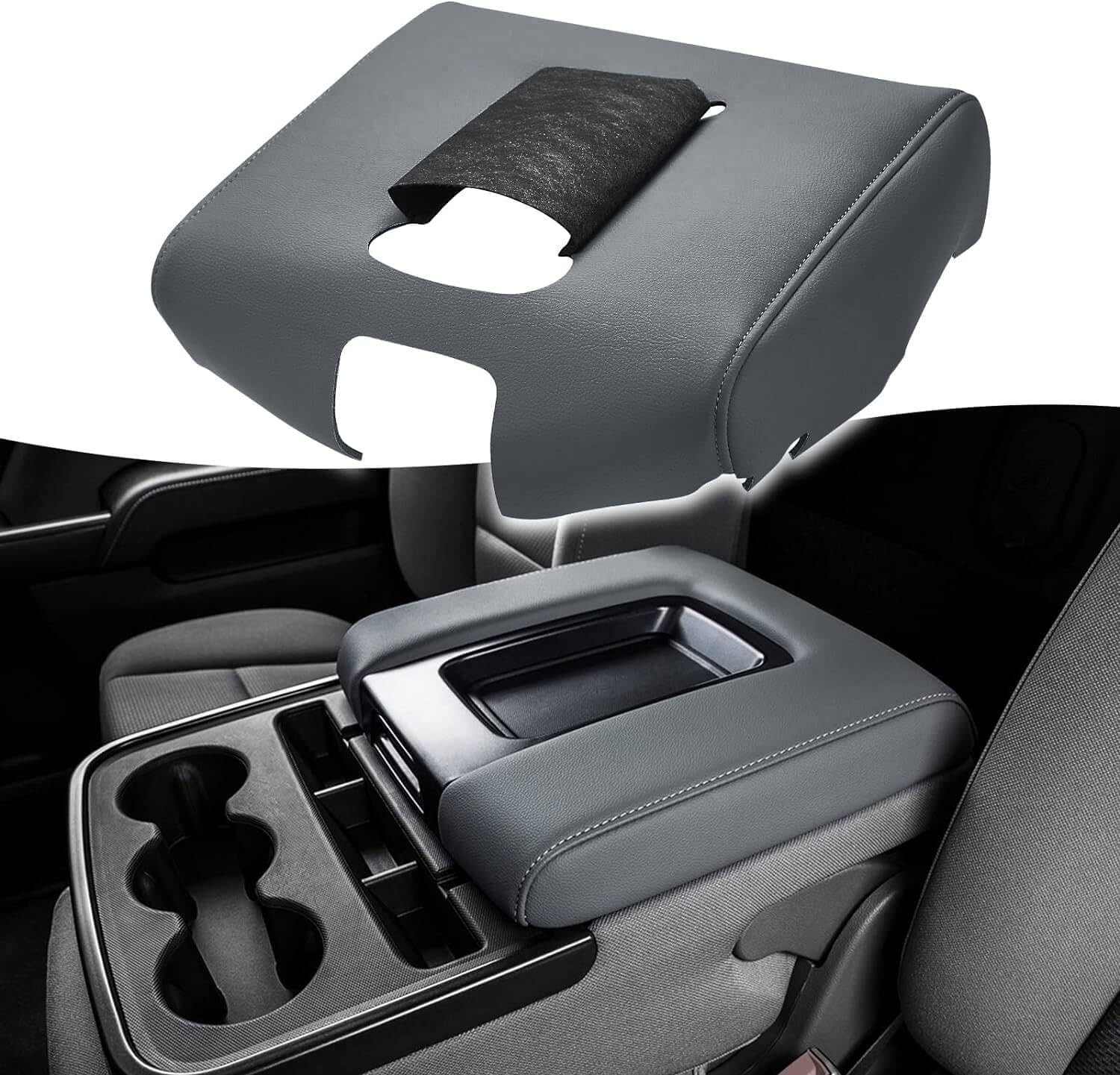 KBH Auto Center Jump Seat Console, Silverado Sierra 2014-2018, Dark Gray 