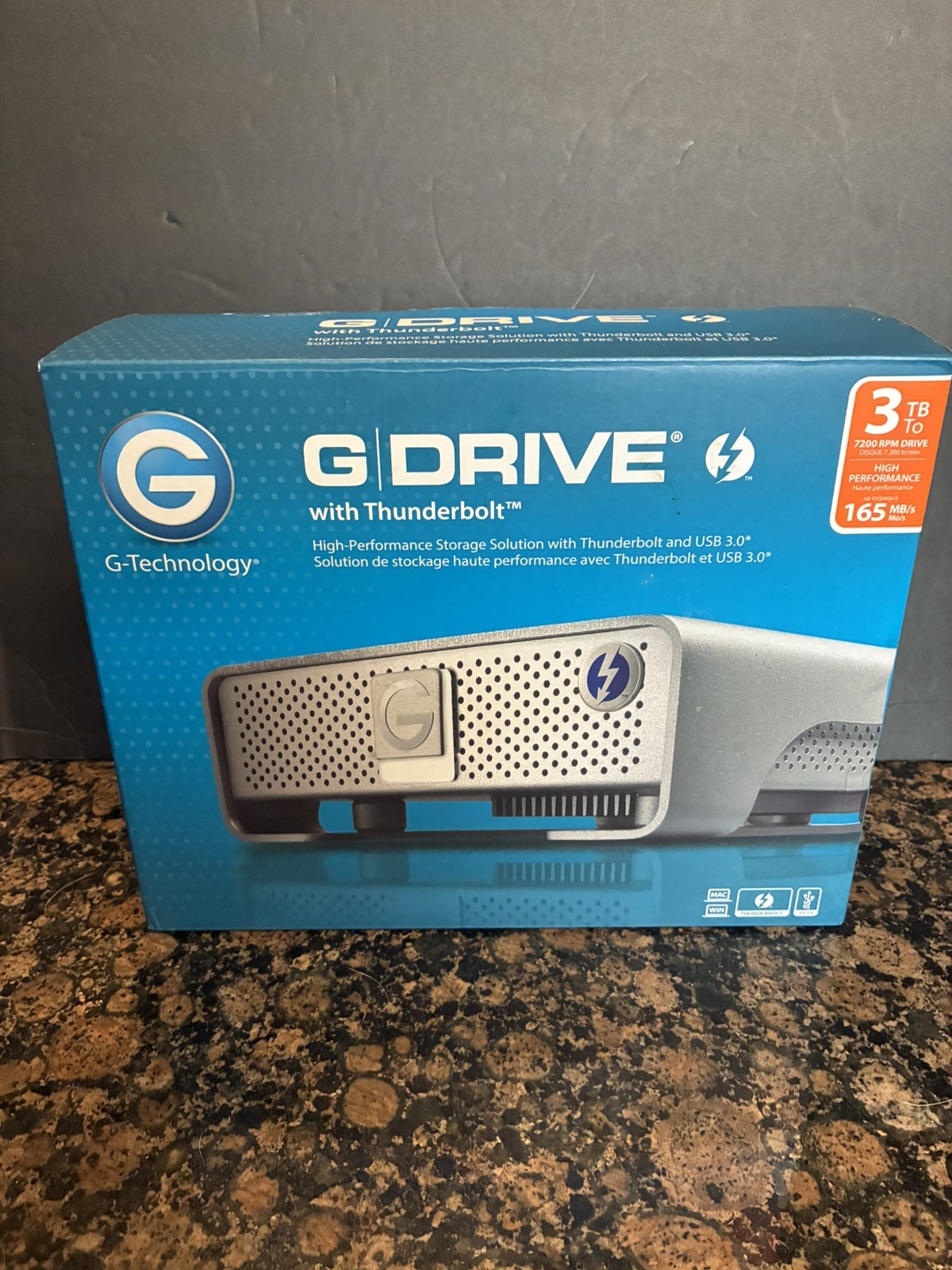 G-Technology G-Drive External Hard Drive Thunderbolt 0G03124 3TB USB 3 Cables