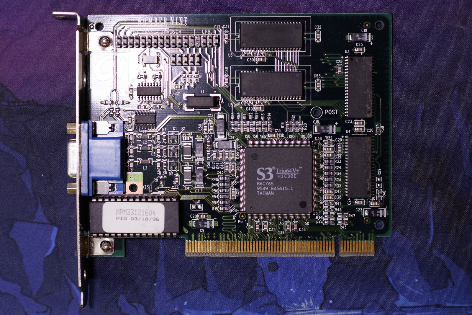 Number Nine S3 Trio64V+ PCI graphics card (bad colors?) (untested)