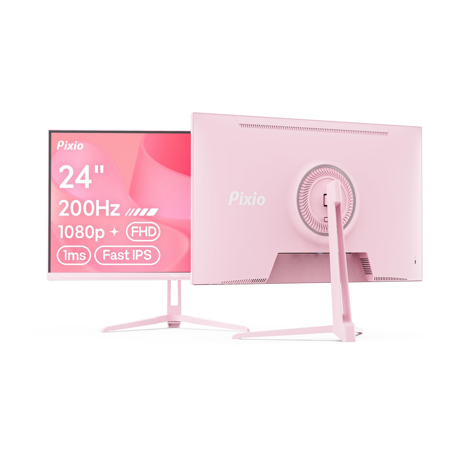 Pixio PX248 Wave Pink 24 inch 200Hz Refresh Rate FHD 1080p Resolution Fast IP...