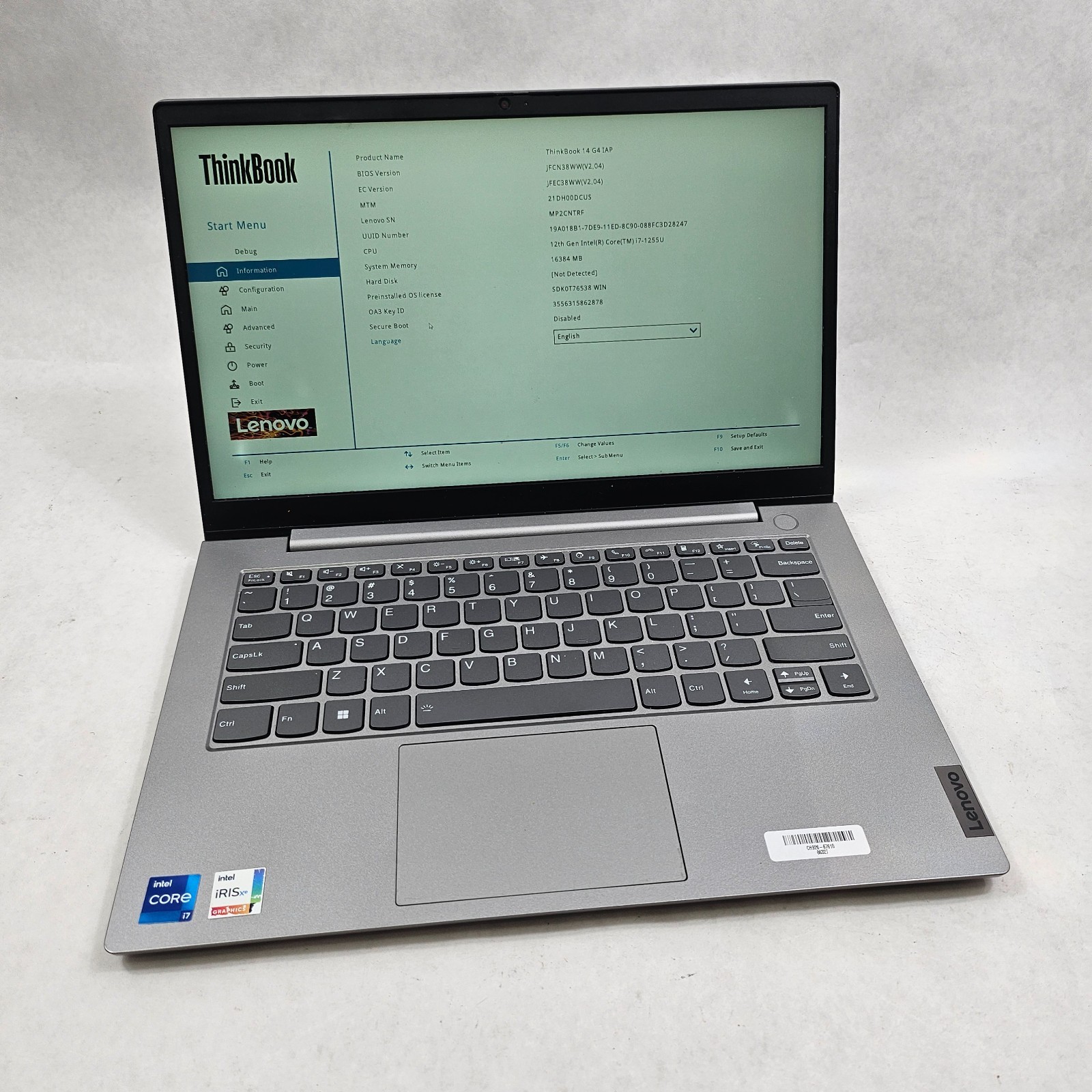 Lenovo ThinkBook 14 G4 IAP 14" Core i7-1255U 1.7GHz 16GB RAM No SSD *Read