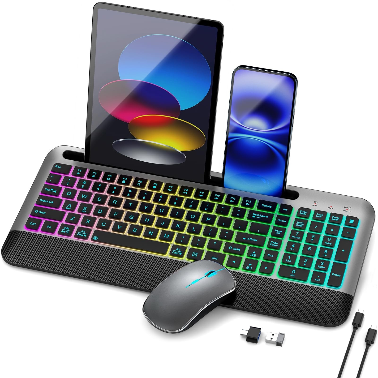 JOYACCESS Wireless Keyboard and Mouse Combo Backlit - Compact Quiet Keyboard ...