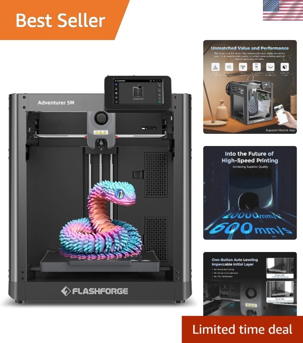Smart 3D Printer with Mobile App Control, Fast Nozzle Change, and High Precision