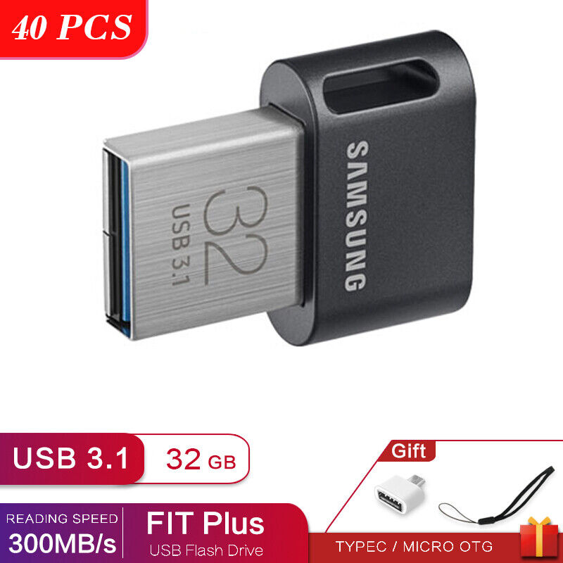 40PCS Samsung FIT Plus Tiny UDisk 32GB USB 3.1 Flash Drive Memory Thumb Stick