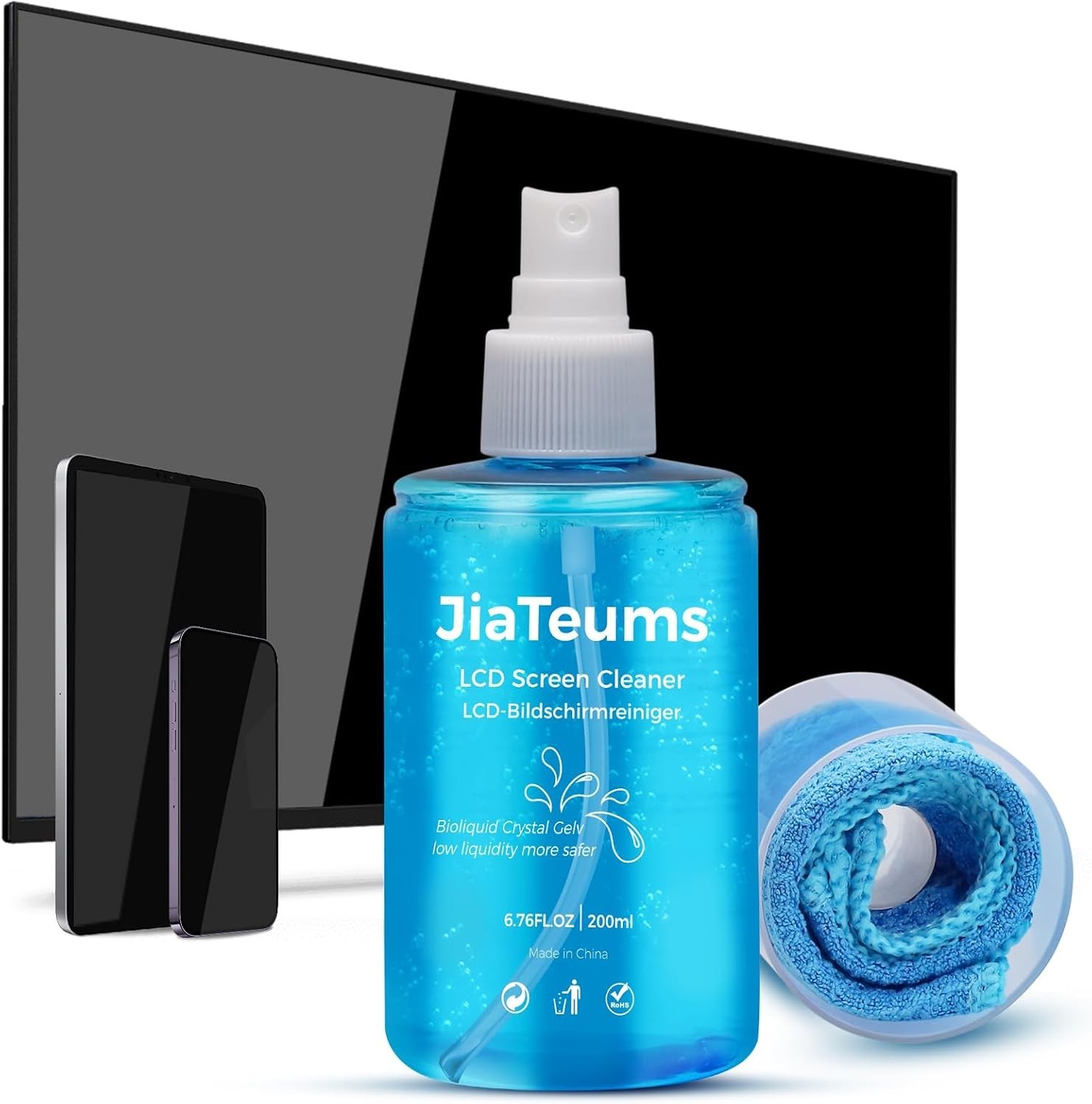 TV Screen Cleaner, Non-Drip Touchscreen Spray with Wiper for CD Disc Laptop P...