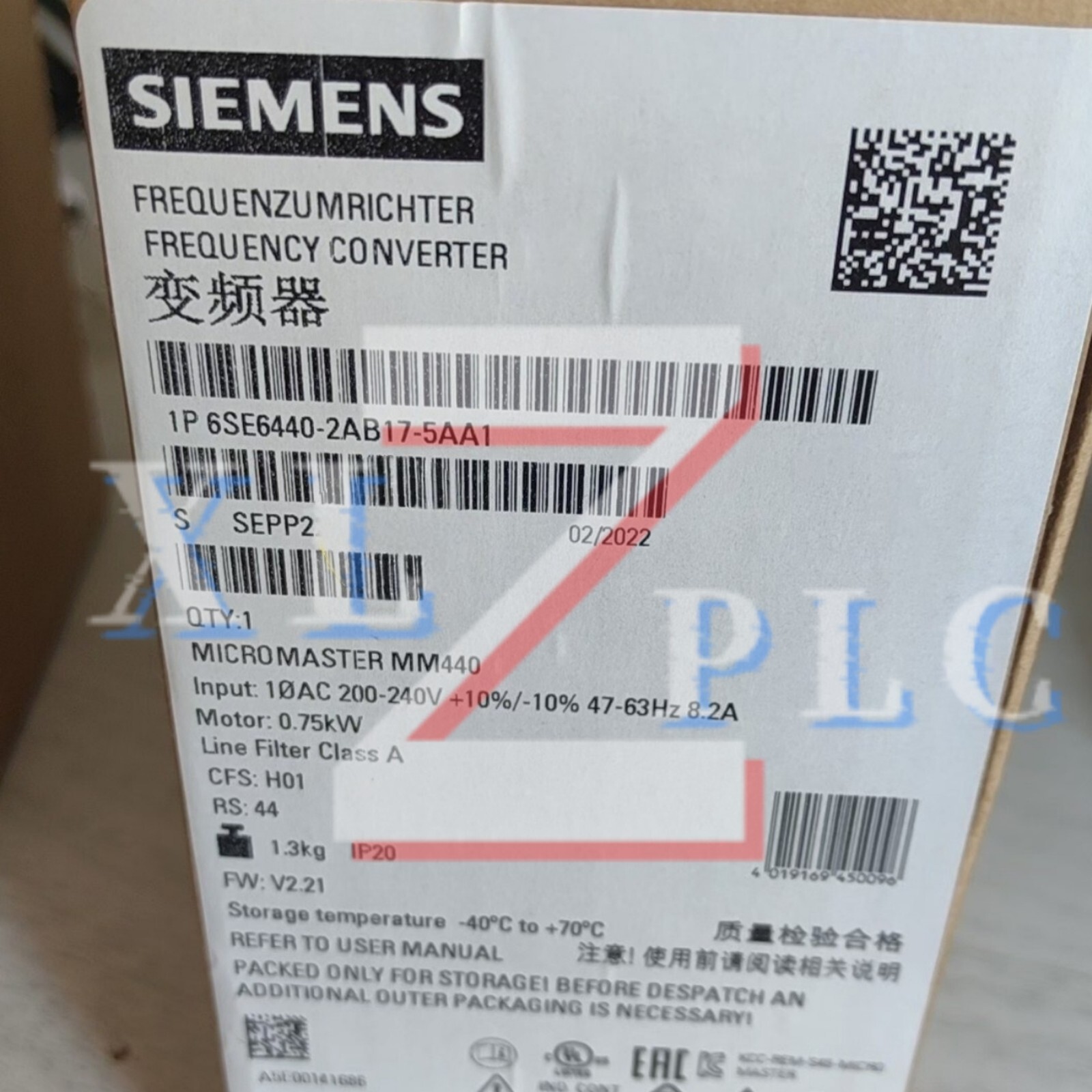 1PCS New  SIEMENS  6SE6440-2AB17-5AA1  Frequency Converter  In Box*