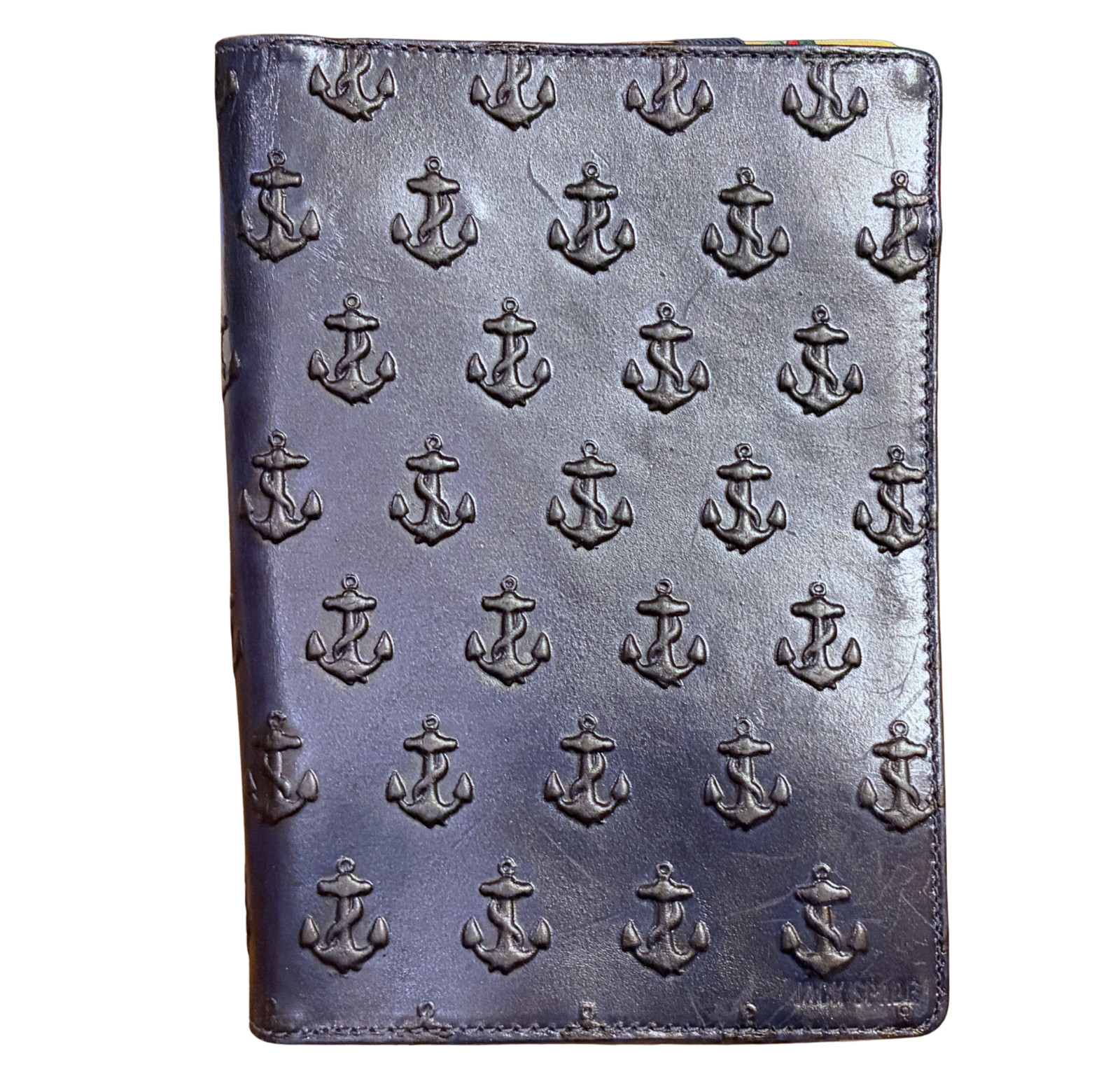 Jack Spade Anchor Embossed Navy Leather eBook Reader Case Rare Nautical Kate
