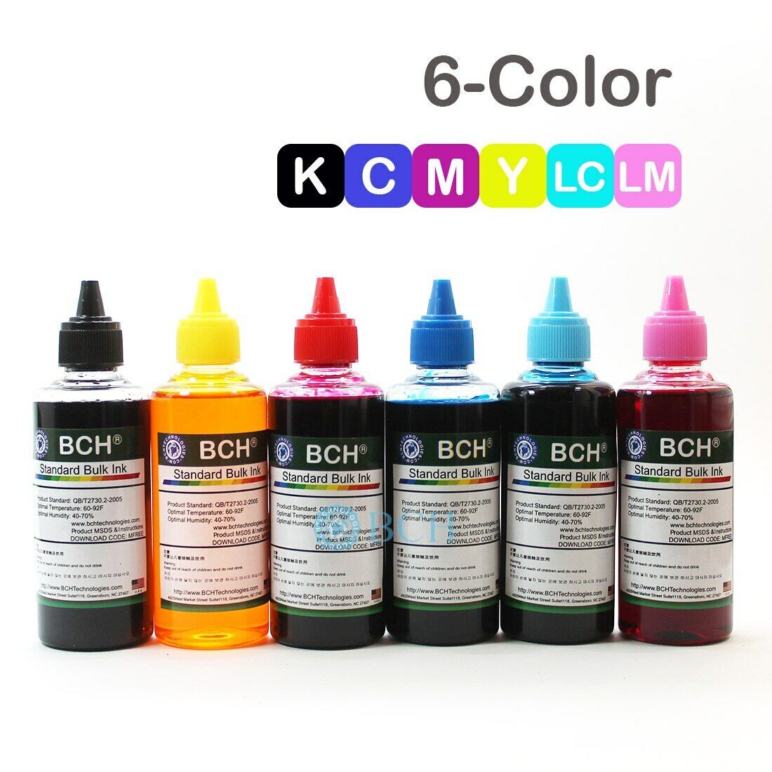 Standard 600 ml 6-Color Refill Ink for All Printers (KD600X-CU-LCLM)