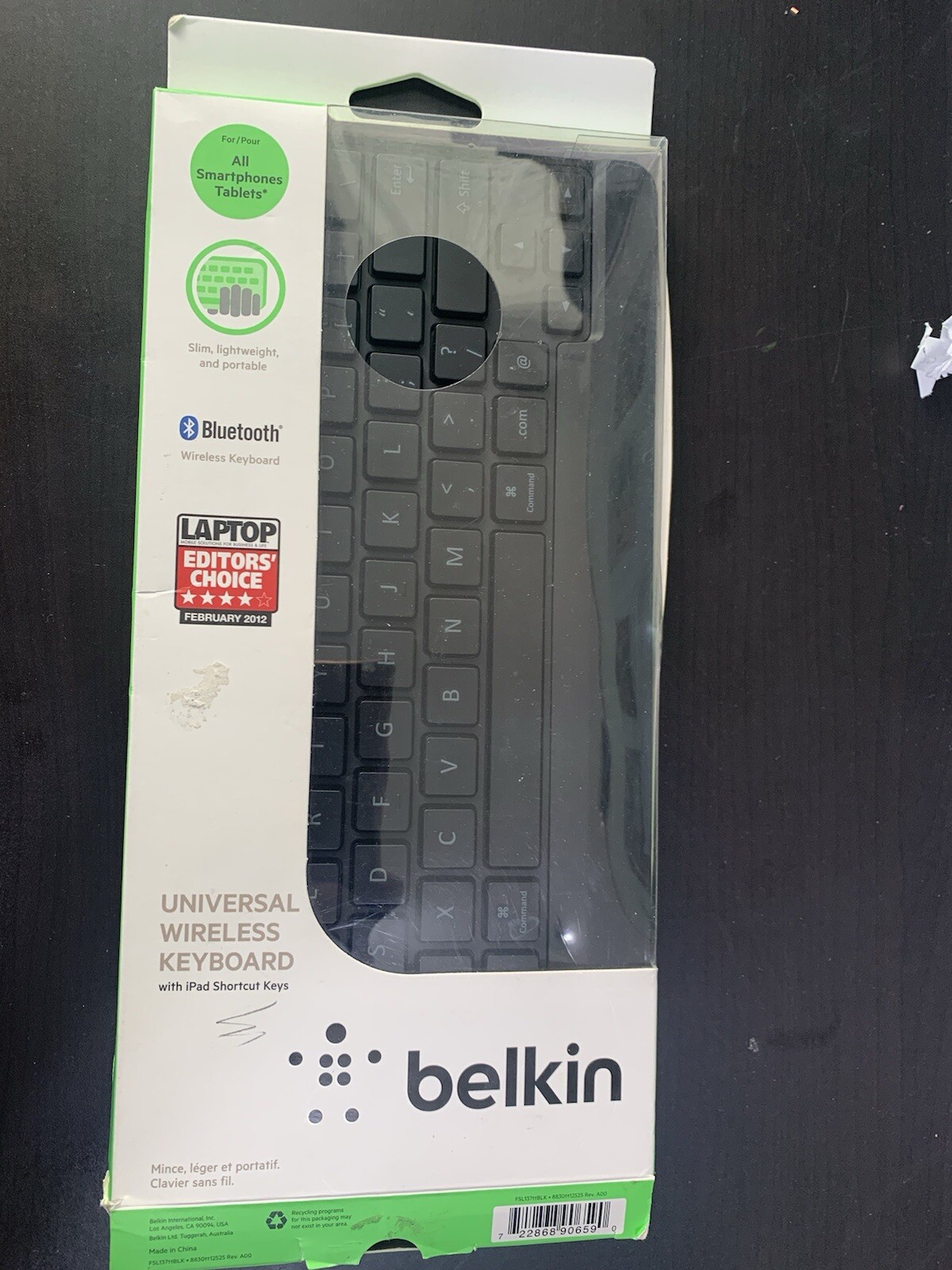 Belkin F5L137 Universal Wireless Bluetooth Keyboard with iPad Shortcut Keys
