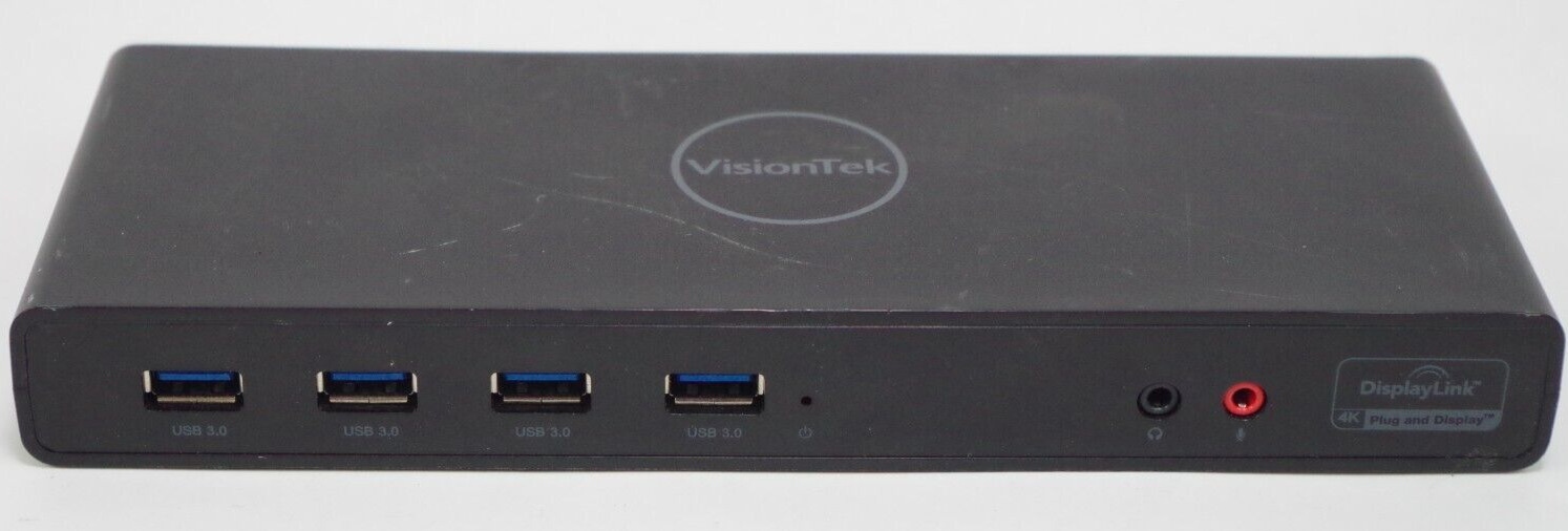VisionTek VT4000 901005 Dual Display 4K USB 3.0/USBC Docking Station NO CORDS