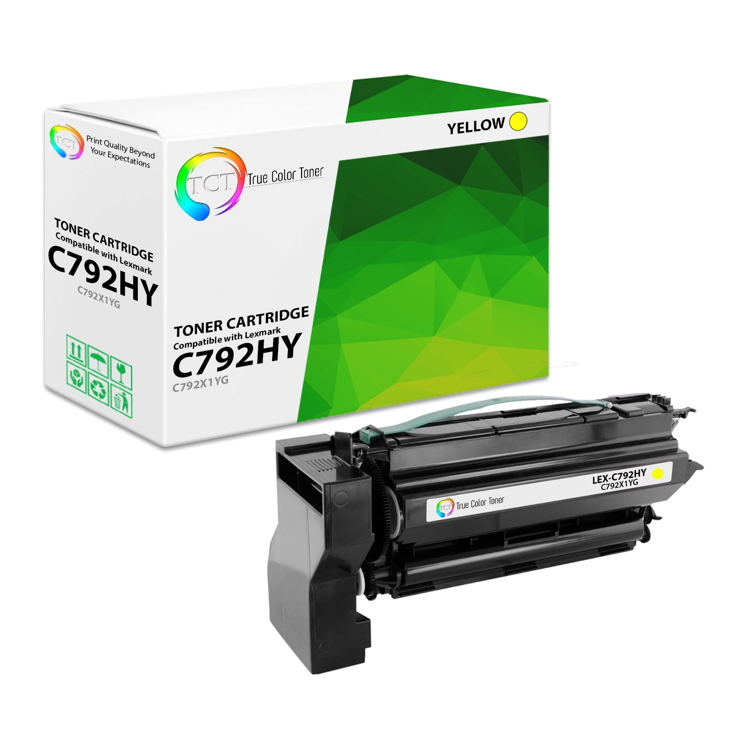 TCT Premium For Lexmark C792 C792X1YG Yellow Extra HY Compatible Toner Cartridge