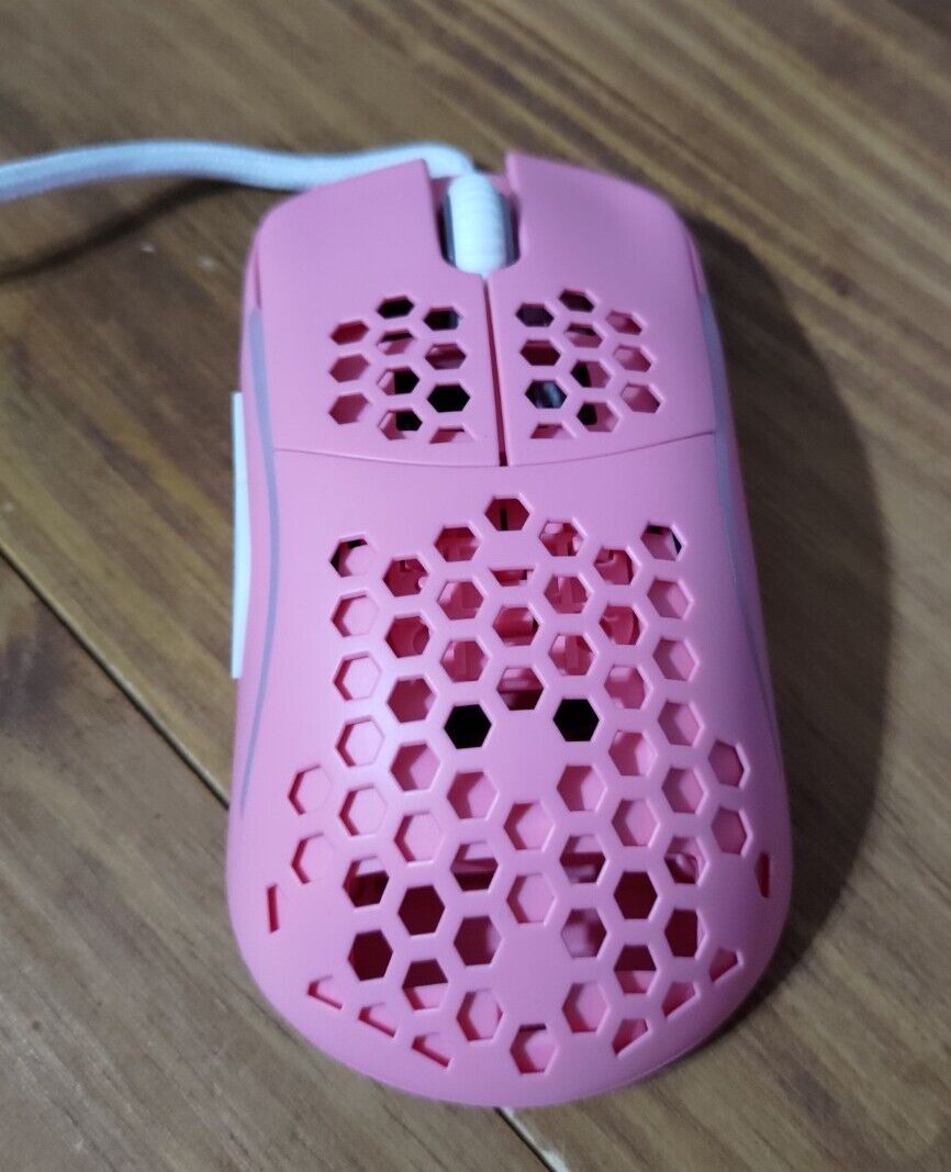 HK Gaming NAOS-M Ultra 59g Lightweight Honeycomb Shell Gaming Mouse pink
