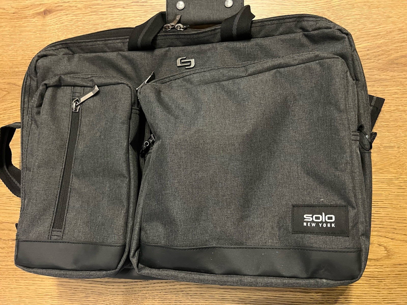 Solo New York Laptop Briefcase Backpack Combo Gray Black Duane 12.5" x 17" x 5"